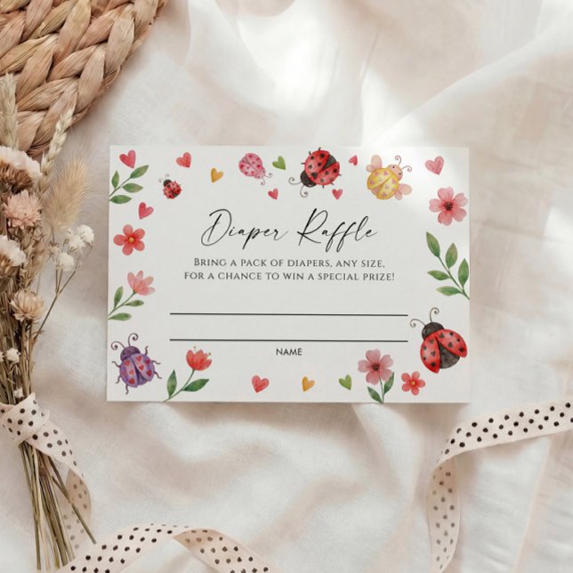 Love Bug Diaper Raffle Ticket   Enclosure Card (Creator Uploaded)