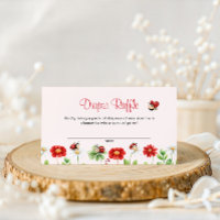 Love Bug Ladybug Baby Shower Floral Diaper Raffle