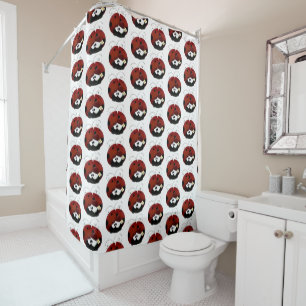 Love Bug Ladybug, Cute Cartoon Valentine’s Day Shower Curtain