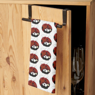 Love Bug Ladybug, Cute Cartoon Valentine’s Day Tea Towel