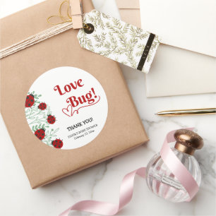 Love Bug Minimalist Baby Shower Classic Round Sticker