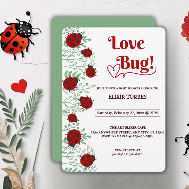 Love Bug Minimalist Baby Shower Invitation (Creator Uploaded)