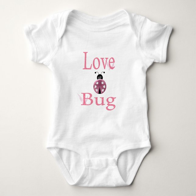 love bug pink baby bodysuit (Front)