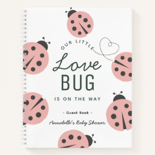 Love Bug Pink Ladybug Baby Shower Guest Book