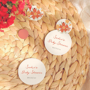 Love Bug Retro Floral Girl Baby Shower Confetti