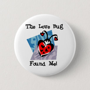 Love Bug Valentine Tshirts and Gifts 6 Cm Round Badge