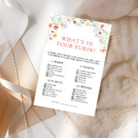 Love Bug Whats in Your Purse Baby Shower Game