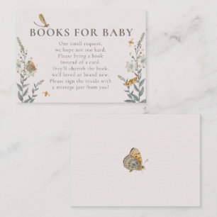 Love Bug Wildflower Books for Baby Shower  Enclosure Card