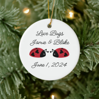 Love Bugs, Personalise Ceramic Tree Decoration