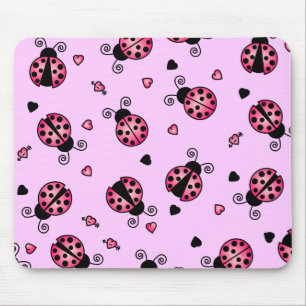 Love Bugs Pink Ladybugs Mouse Pad