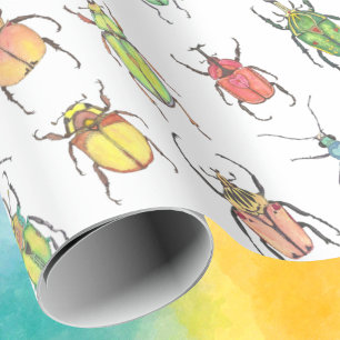 Love Bugs Valentine Beetles Colourful Fun Wrapping Paper
