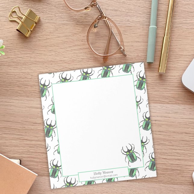 Love Bugs Watercolor Atlas Beetle Notepad (Creator Uploaded)