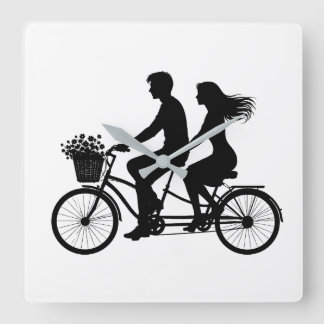 Love built for 2 square wall clock