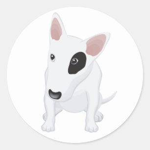 Love Bull Terrier Puppy Dog Blue Sticker / Label