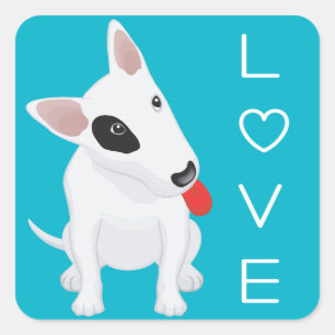 Love Bull Terrier Puppy Dog Sticker / Label