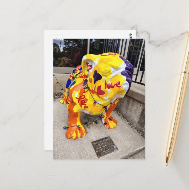 Love Bulldog Postcard (Front/Back In Situ)