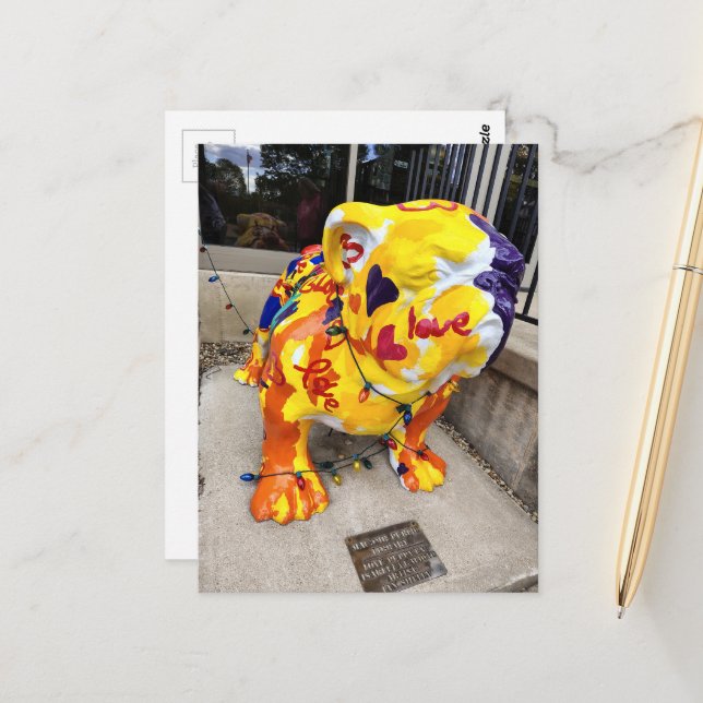 Love Bulldog Postcard (Front/Back In Situ)