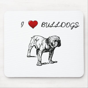Love Bulldogs Mouse Pad