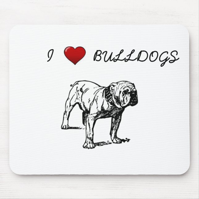 Love Bulldogs Mouse Pad (Front)