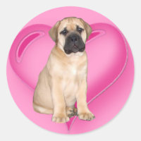 Love Bullmastiff puppy stickers