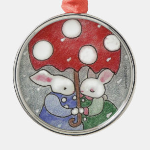love bunnies Christmas ornament