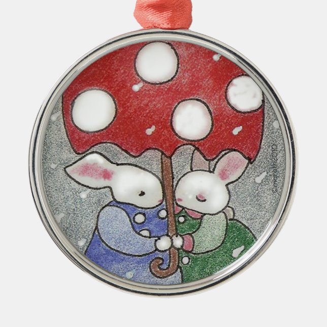 love bunnies Christmas ornament (Front)