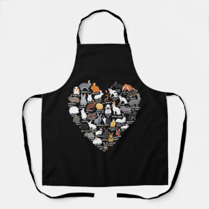 Love Bunnies Funny Rabbit Heart Apron