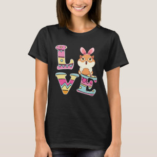 Love Bunny Guinea Pig Eggs Hunting Happy Easter Da T-Shirt