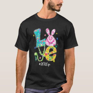 Love Bunny Icu Nurse Easter Day Nursing Stethoscop T-Shirt