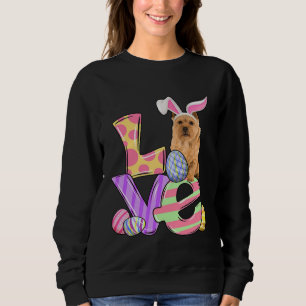 LOVE Bunny Norwich Terrier Dog Easter Eggs Easter Sweatshirt