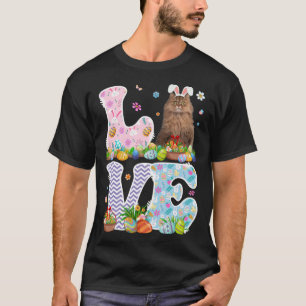 Love Bunny Persian Cat & Easter Egg Basket Easter T-Shirt