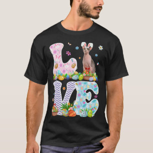 Love Bunny Sphynx Cat & Easter Egg Basket Easter D T-Shirt