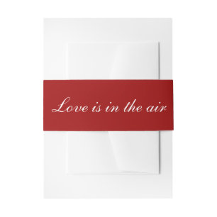 Love Burgundy Red Wedding Invitation Belly Band