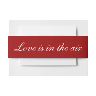 Love Burgundy Red Wedding Invitation Belly Band
