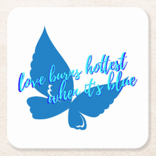 Love burns  square paper coaster