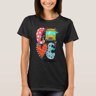 LOVE Bus Monitor Life Leopard Heart Valentine's Da T-Shirt