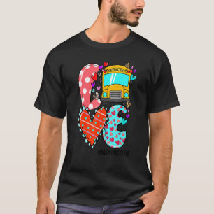 LOVE Bus Monitor Life Leopard Heart Valentine's Da T-Shirt