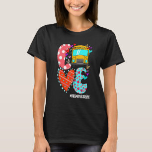 LOVE Bus Monitor Life Leopard Heart Valentine's Da T-Shirt