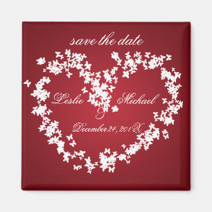 Love, butterflies heart, save the date magnet