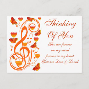 Love & Butterflies,Music notes_ Postcard