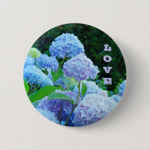 LOVE buttons Blue Hydrangea Flowers Garden