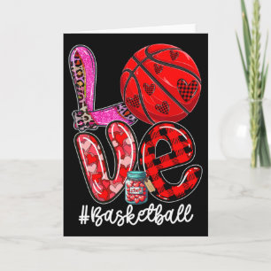 Love Bysketbyll Equipment Player Team Valentine's Card