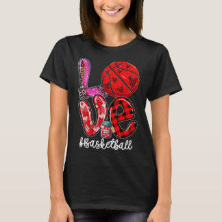 Love Bysketbyll Equipment Player Team Valentine's  T-Shirt