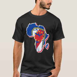 Love Cabo Cape Verde Flag With Africa Map Cape Ver T-Shirt