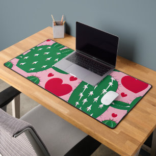 Love Cactus Pattern Desk Mat