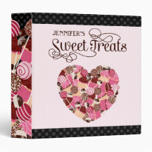 Love Cake Pops and Cupcakes Recipe Binder (black)