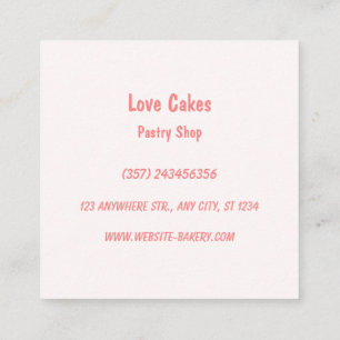 Love Cakes Floral Wedding Cake Square Business Card