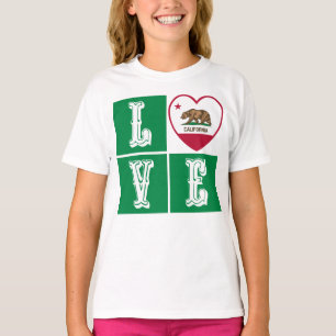 Love California Republic State Flag Heart Pride T-Shirt