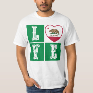 Love California Republic State Flag Heart Pride T-Shirt