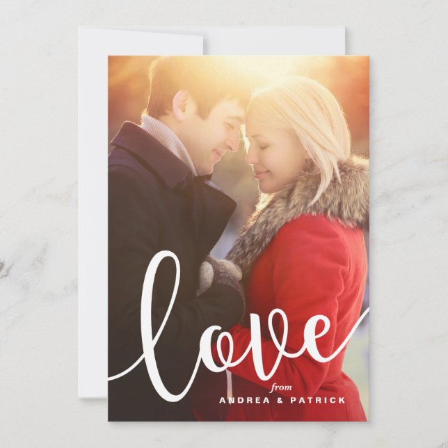 Love Calligraphy Script | Photo Valentine's Day Holiday Card (Front)